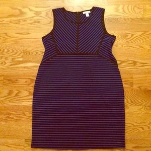 Motherhood Maternity blue black striped dress